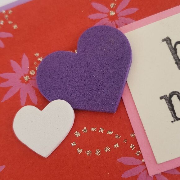 💐 HANDMADE by vixen676 Valentine's Day Cards "Be Mine" Set of 4 Red Pink Purple - Picture 7 of 7